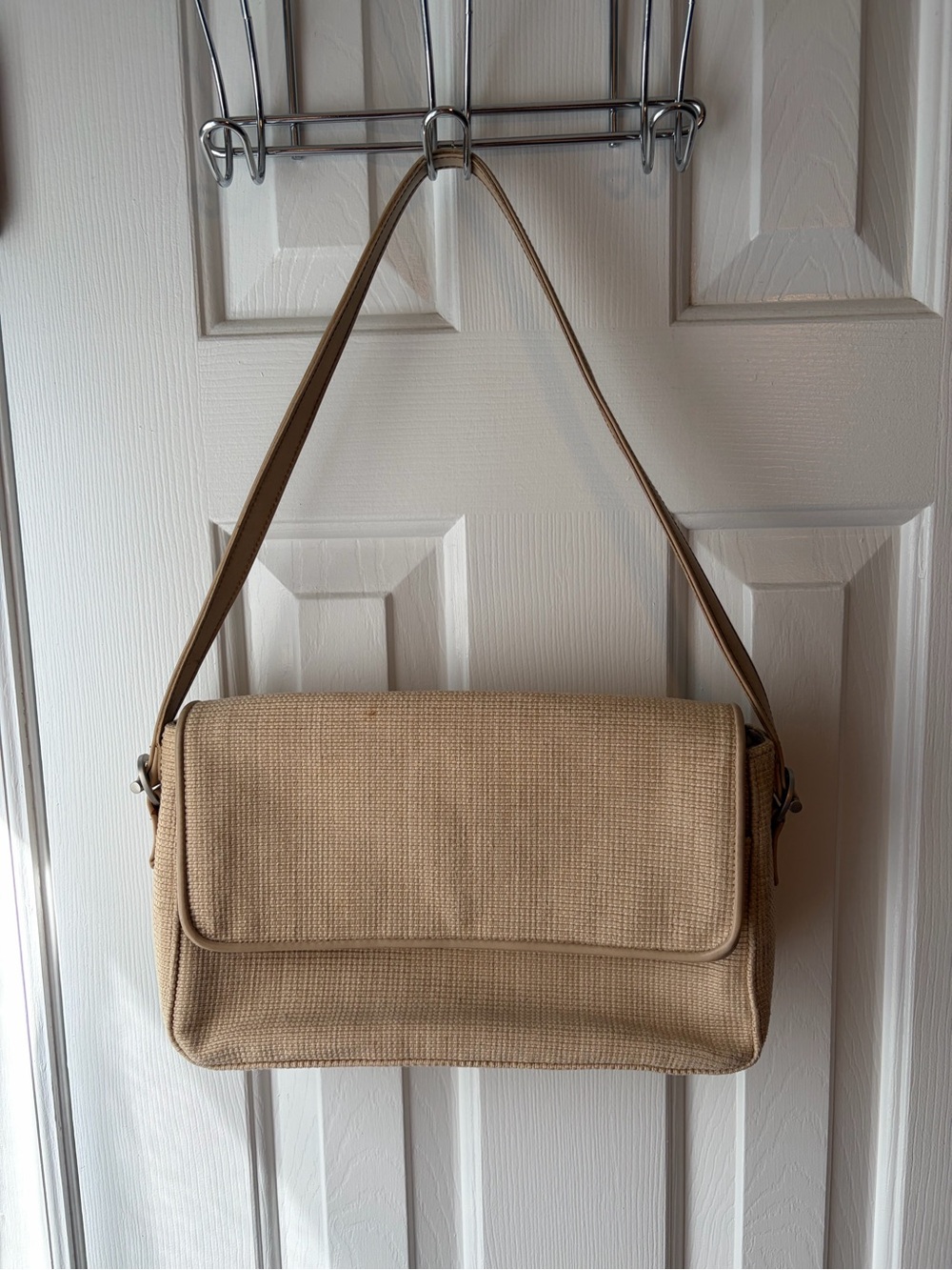 Liz Claiborne Tan Canvas Shoulder Bag Purse